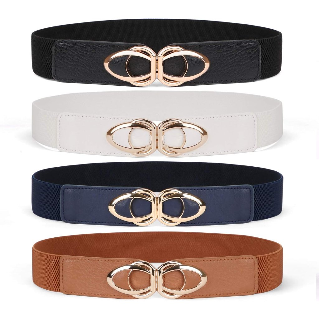 Women Thin Elastic Belts,Skinny Stretch Vintage Fashion Waistband For Dress With